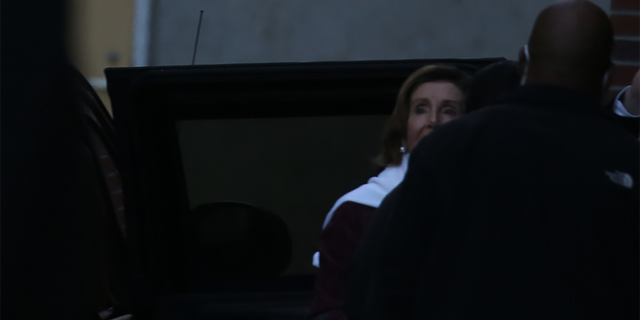 Nancy Pelosi arrives to Zuckerberg San Francisco General Hospital on Sunday October 30, 2022. Her husband, Paul Pelosi was the victim of a violent home invasion on Friday.