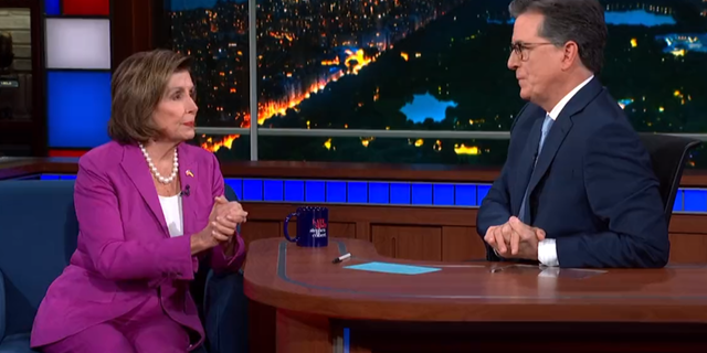 Host Stephen Colbert pressed Nancy Pelosi on her optimistic predictions about the midterms, arguing that polls "didn't reflect" her assessment.