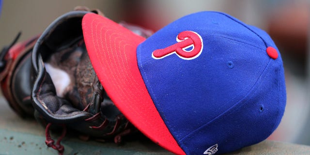 Phillies cap and glove