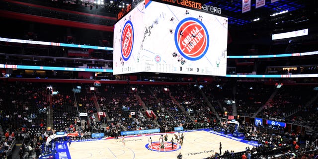 Vista general del estadio de los Detroit Pistons