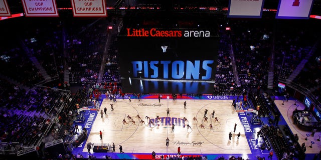 A scene at Little Caesars Arena before the Brooklyn Nets play the Detroit Pistons in Detroit on November 5, 2021.