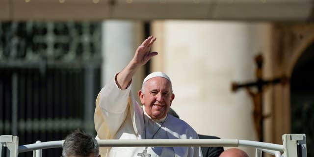 Pope Francis, pictured here leaving his weekly general audience in St. Peter's Square at The Vatican, on Oct. 5, 2022, will be the first pope to visit Bahrain, the home of the Gulf's first Catholic community.
