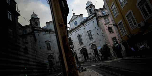 Stock image of a Catholic church in Portugal.