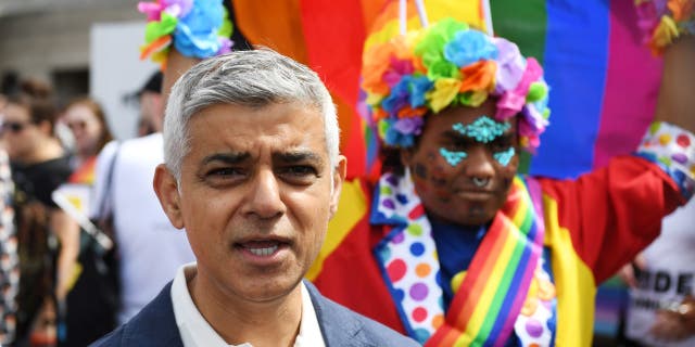 London Mayor Sadiq Khan attends Pride in London 2022: The 50th Anniversary - Parade on July 2, 2022 in London.