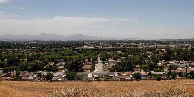 Residential homes stand in the city of San Bernardino, California, July 11, 2012.