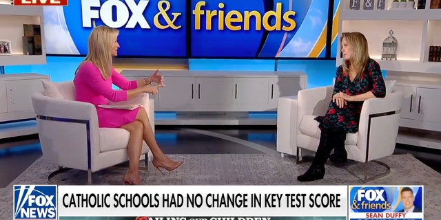"Fox and Friends" cohost Ainsley Earhardt talked with New York mom Laura Camisa about choosing Catholic school for her daughters over virtual learning during the COVID-19 pandemic.
