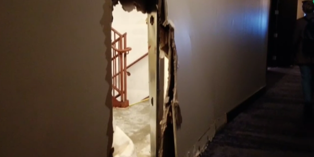 The suspect who caused the flooding was arrested for felony vandalism and resisting arrest.