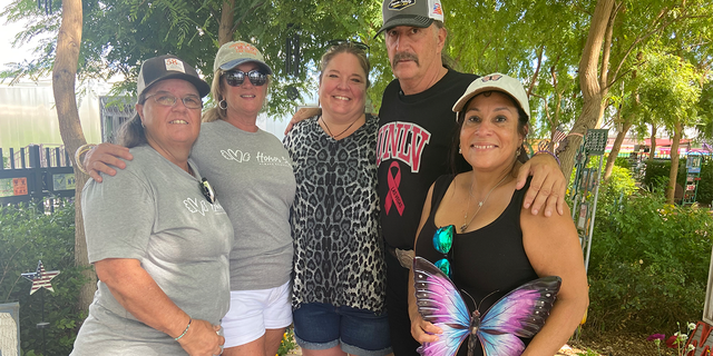 Four survivors and a mother of one of the victims ran into each other at the Healing Garden on Monday, Oct. 3, 2022, five years after the Las Vegas massacre.