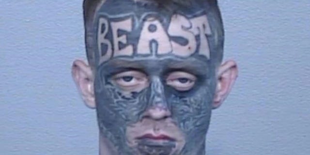 Jaimes Sutton remained a fugitive in New South Wales for two weeks despite his distinctive face tattoo. 