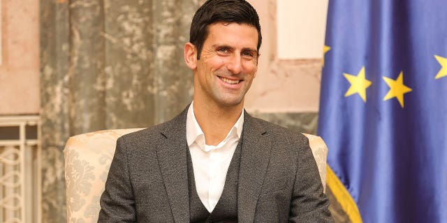 Serbian tennis player Novak Djokovic is seen here on Feb. 3, 2022, in Belgrade, Serbia.