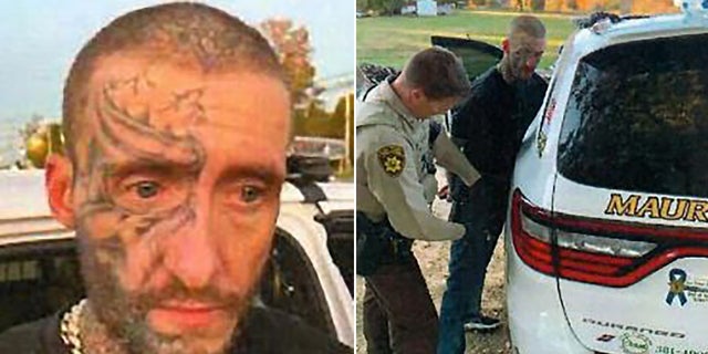 Christopher Lewis Curtis, known as "Two Face," was arrested in Hickman County, Tennessee, on multiple felony warrants.