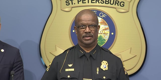 St, Petersburg Police Chief Anthony Holloway talks to the media Tuesday about a drug bust related to violent and shootings in the city. 