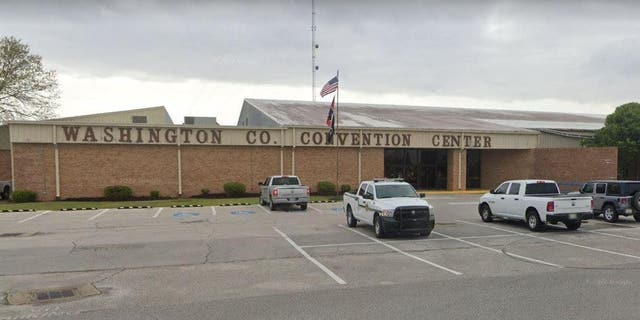A Google Earth image shows the Washington County Convention Center in Greenville, Miss.