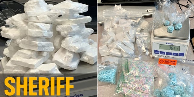 Authorities seized two pounds of heroin, two pounds of fentanyl powder, five pounds of methamphetamine, 12.7 grams of cocaine and 11.5 pounds of M30 pills, which totaled at more than 52,000 pills.