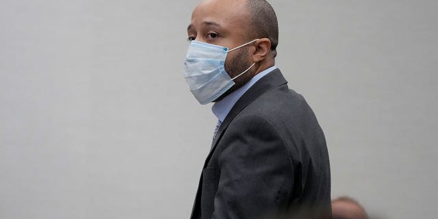 Darrell Brooks appears in a Waukesha County Circuit Court during his trial in Waukesha, Wis., on Monday, Oct. 10, 2022. Brooks, who is representing himself during the trial, is charged with driving into the Waukesha Christmas Parade last year, killing six people and injuring dozens more.