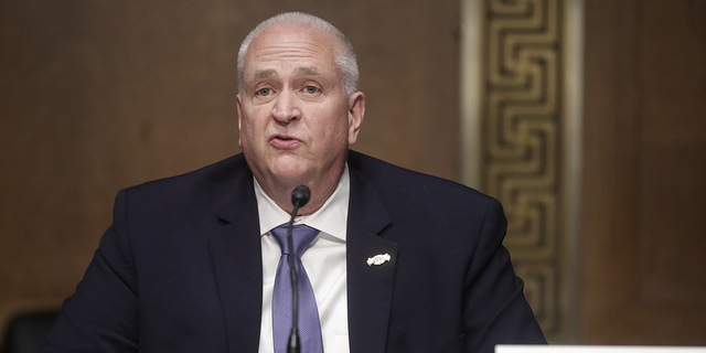 Patrick Yoes, national president of the Fraternal Order of Police and captain of the St. Charles Parish Sheriff's Office in Norco, Louisiana, testifying during a Senate Judiciary Committee hearing in Washington, D.C., Tuesday, June 16, 2020. 
