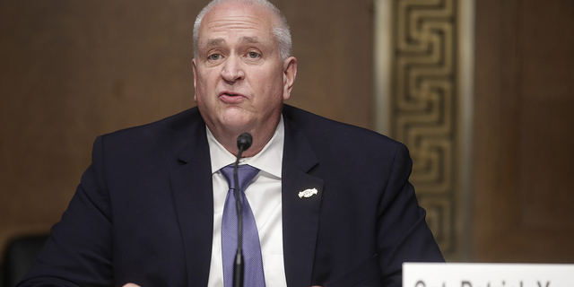 Patrick Yoes, national president of the Fraternal Order of Police and captain of the St. Charles Parish Sheriff's Office in Norco, Louisiana, testifies during a Senate Judiciary Committee hearing in Washington, D.C., Tuesday, June 16, 2020.