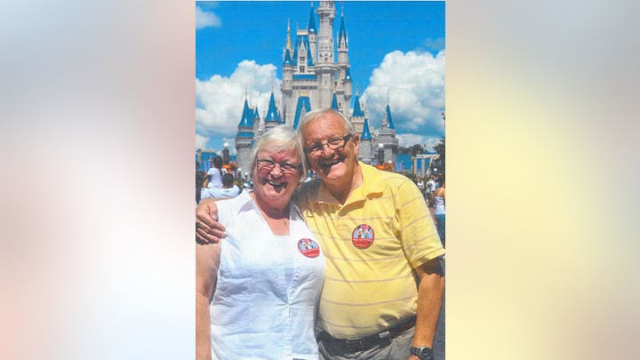 Widow Joyce Jackson with her husband at Disney World