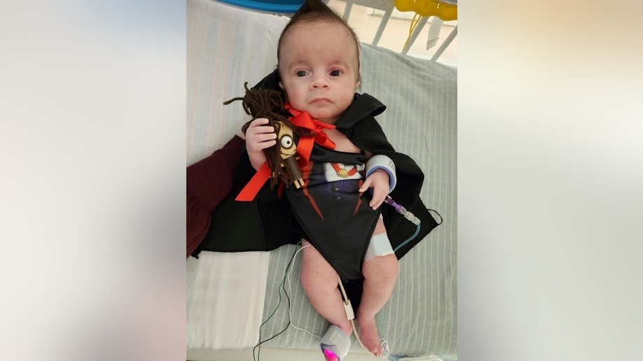 Hospitalized baby dressed as Despicable Me character