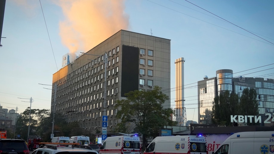 Smoke rising from Kyiv building