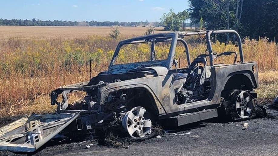 Mail truck damaged by fire