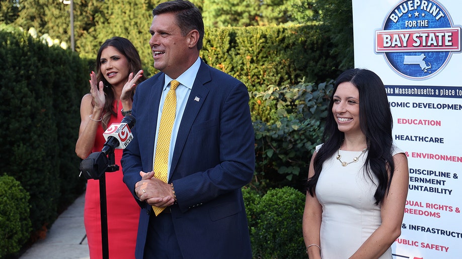 A photo of Geoff Diehl and Kristi Noem