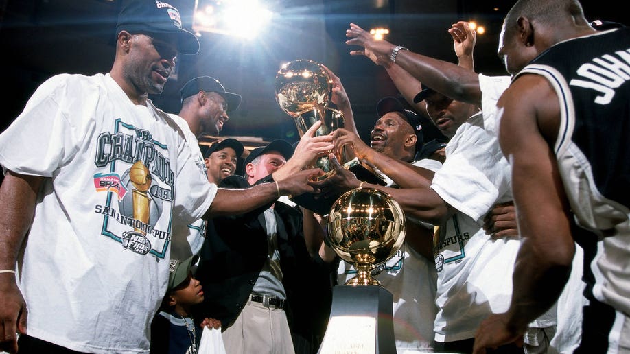Spurs celebrating NBA Finals victory