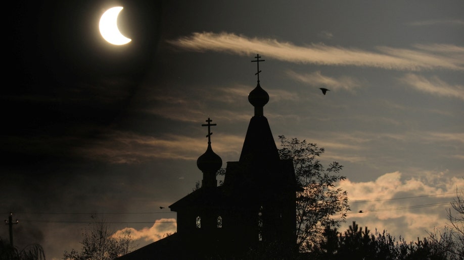 The partial solar eclipse in Kazakhstan