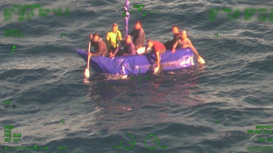 U.S. Coast Guard meets Cuban migrants in water