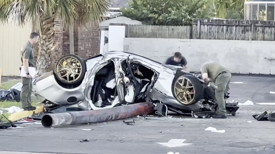 Maserati crashed in parking lot