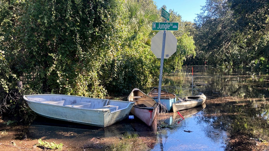 boats on flooded streets