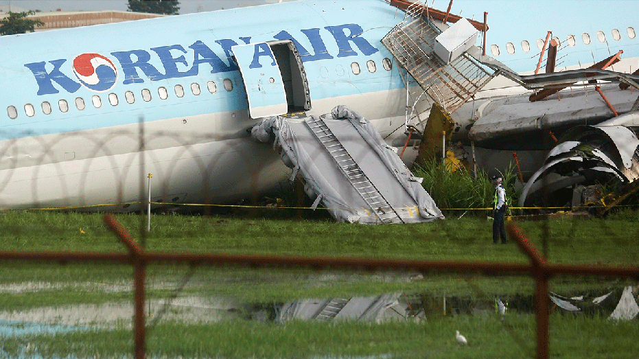 Plane crash emergency door open