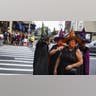 Four women dressed as witches