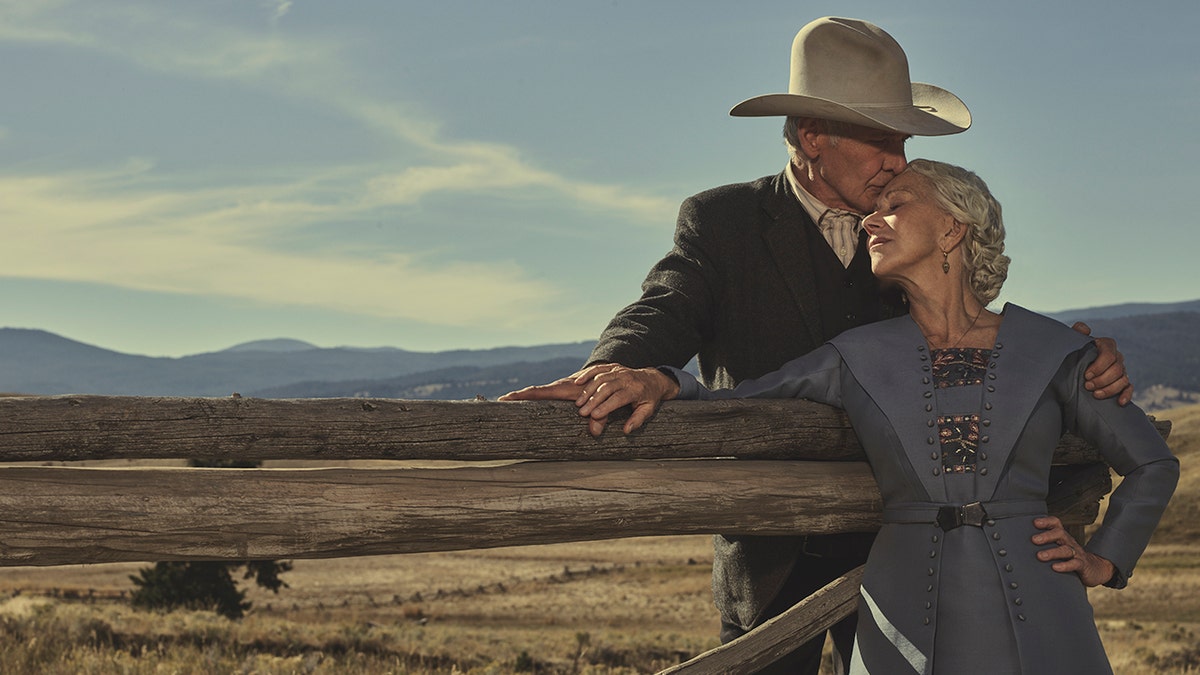 Harrison Ford's Jacob kisses Helen Mirren's Cara