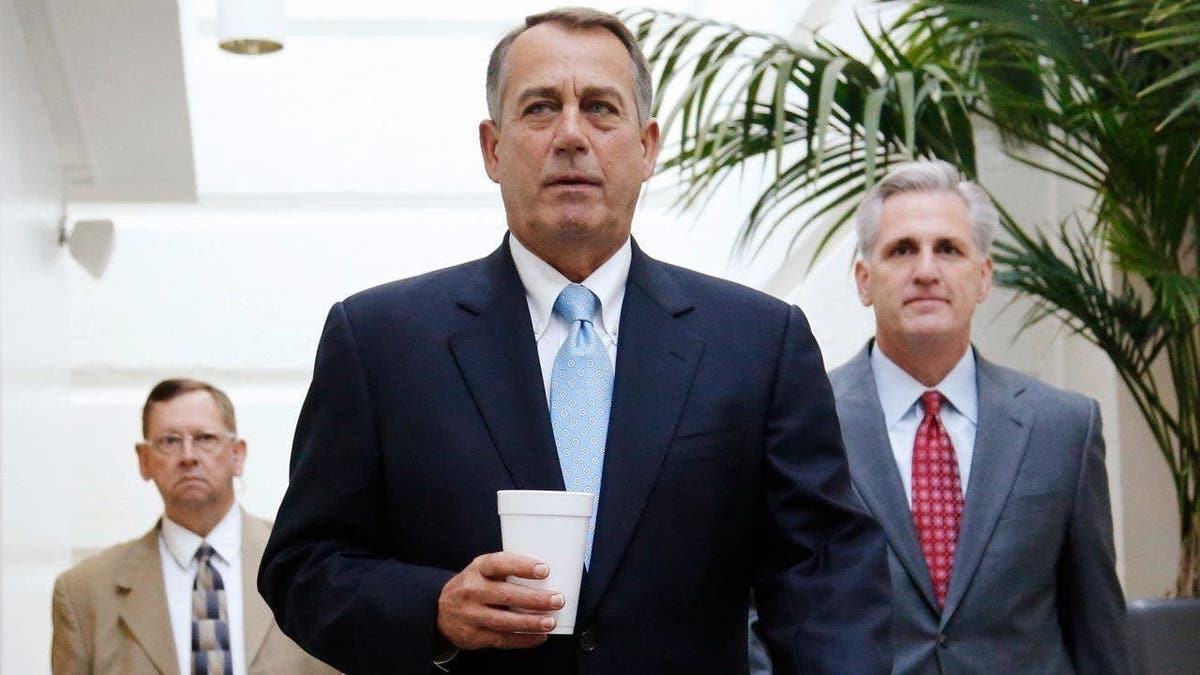 Then-House Speaker John Boehner and Rep. Kevin McCarthy in October 2015