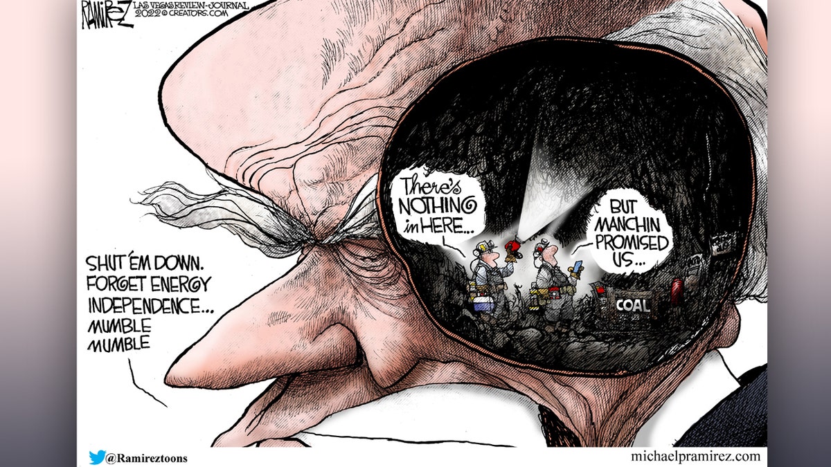 Political cartoon showing Biden's brain