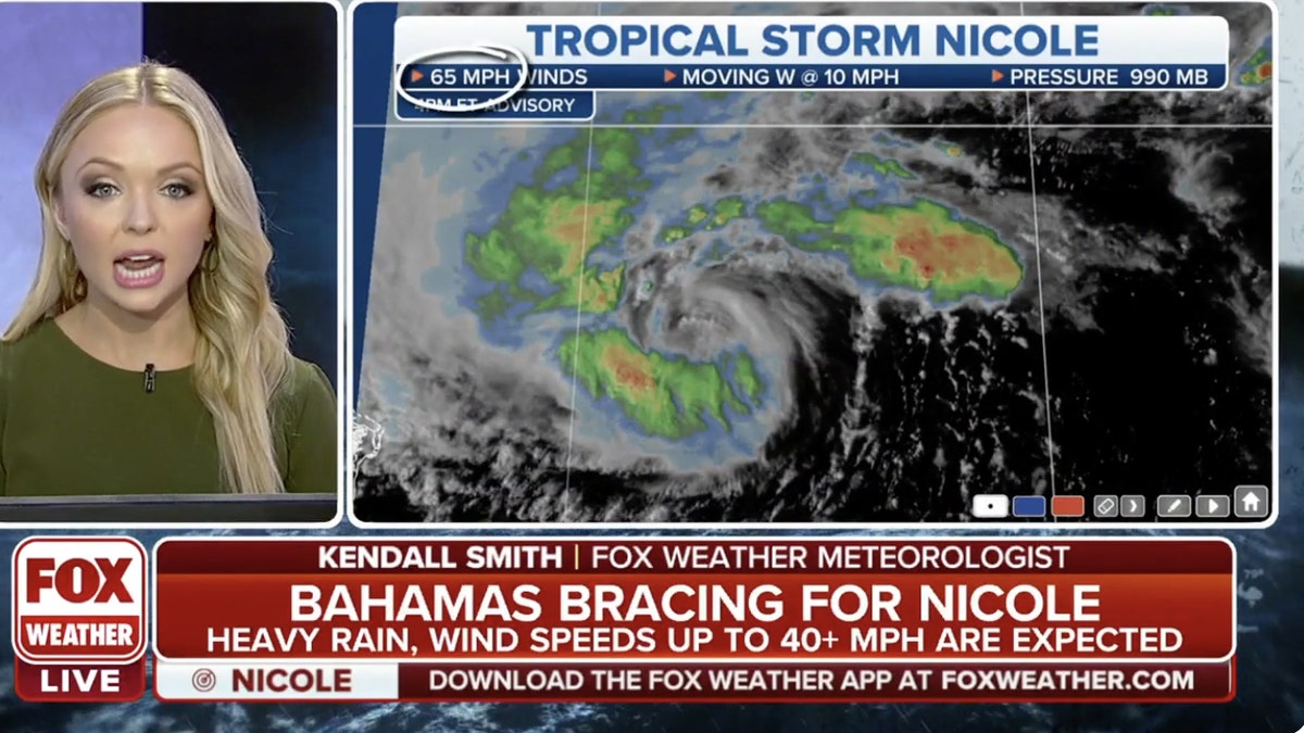 Fox Weather anchor tracking Tropical Storm Nicole