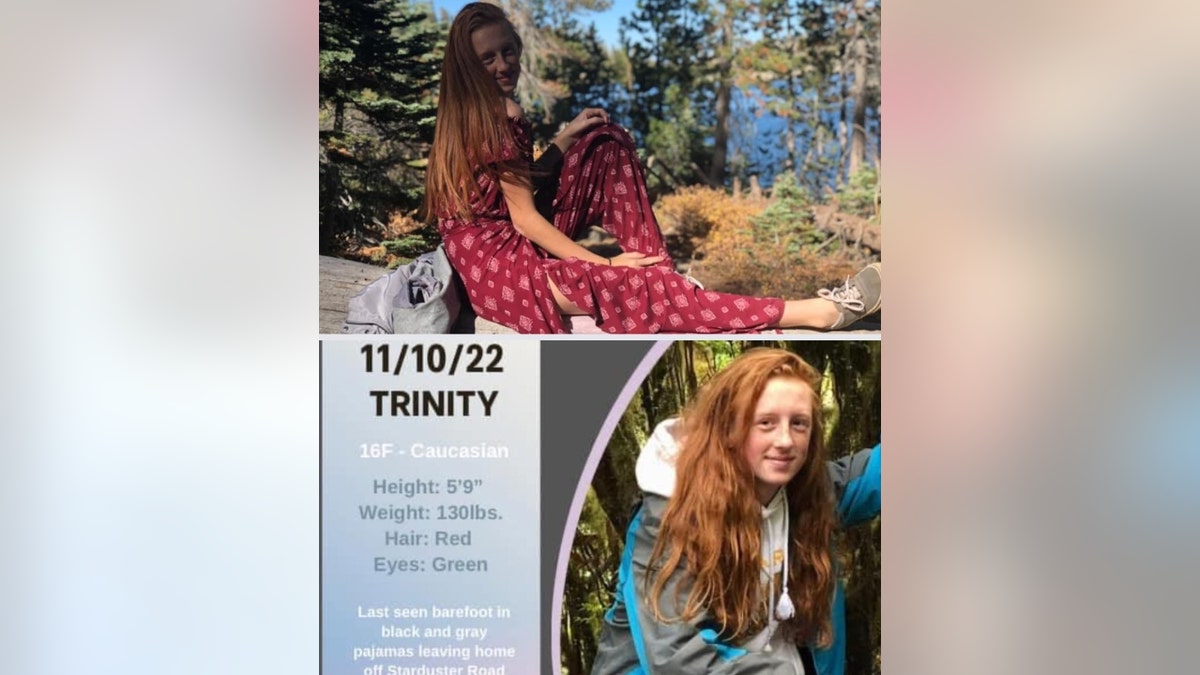 Missing California girl Trinity Backus is described as 5 feet, 9 inches, weighing 130 pounds with red hair and green eyes.
