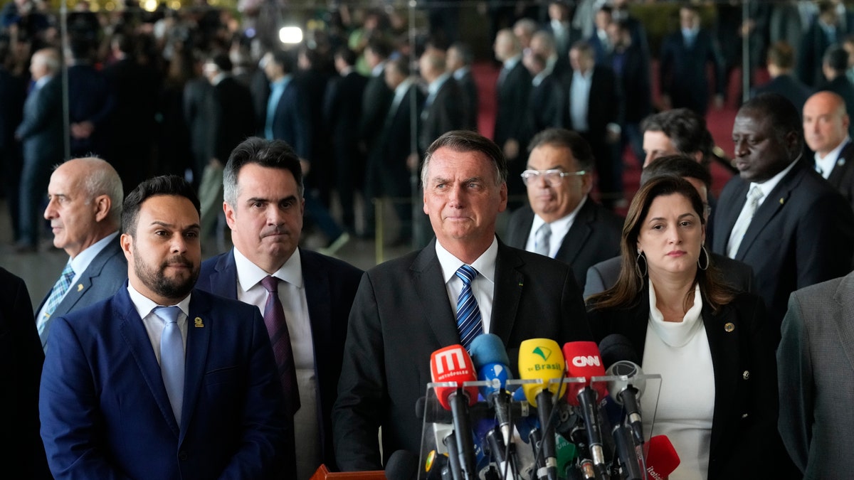 Bolsonaro speaking after defeat to Lula