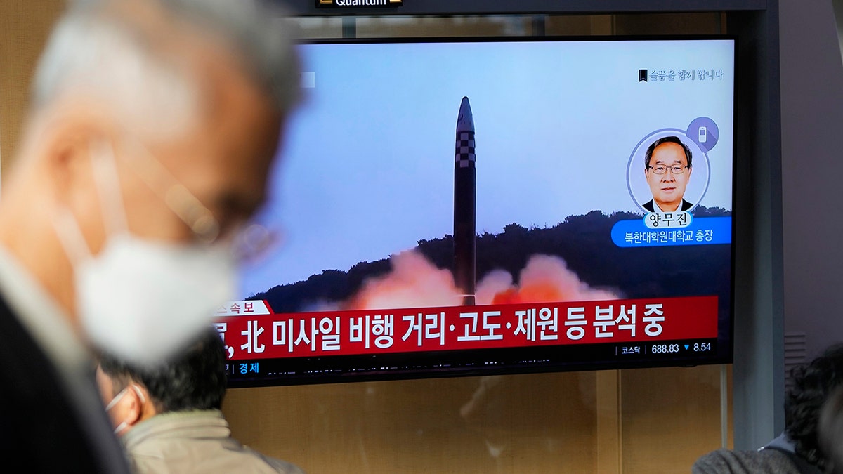 South Korean TV showing missiles
