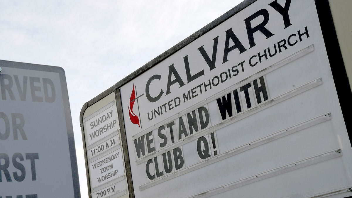 A church sign supporting Club Q