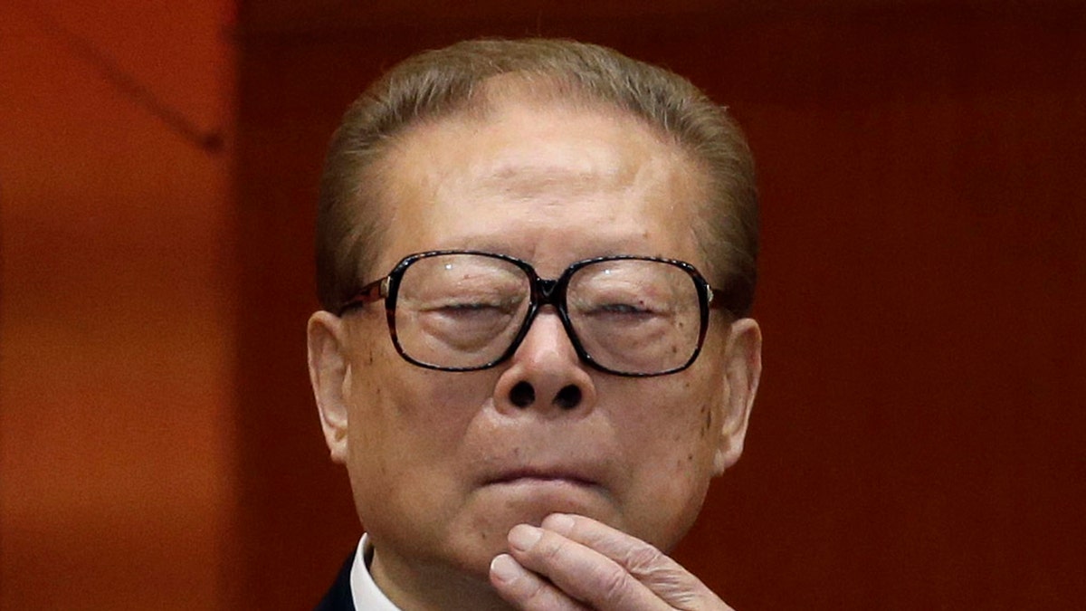 Former Chinese President Jiang Zemin wearing glasses