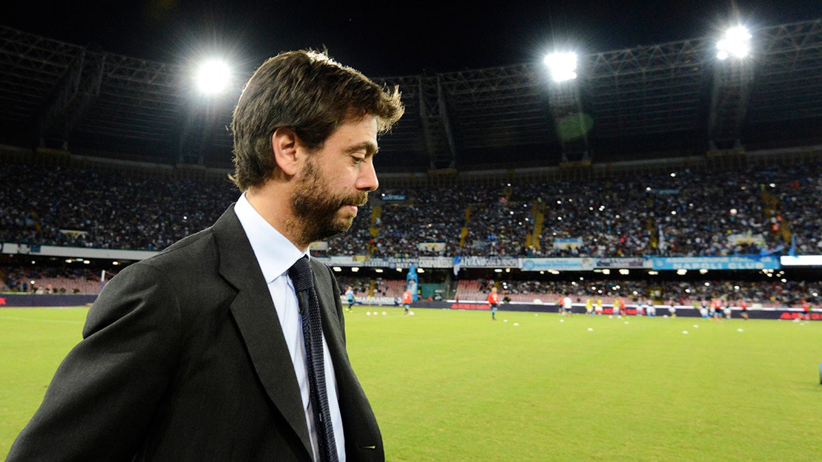 Andrea Agnelli looks onto the field