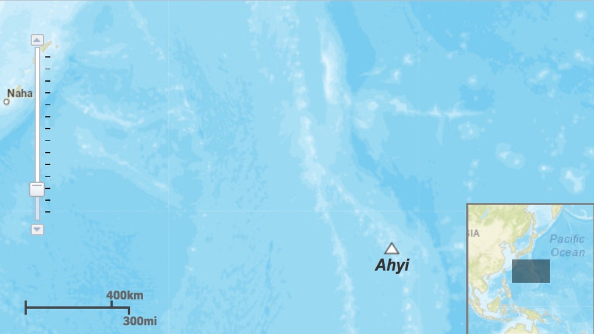 Ahyi seamount is a large conical submarine volcano
