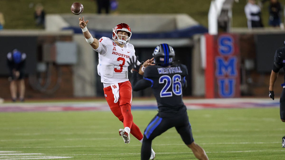 Clayton Thune fires a pass