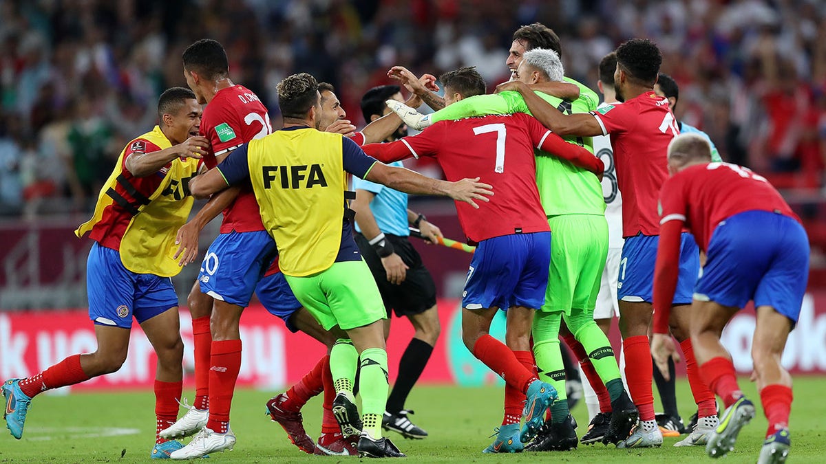 Costa Rica celebrates a playoff win