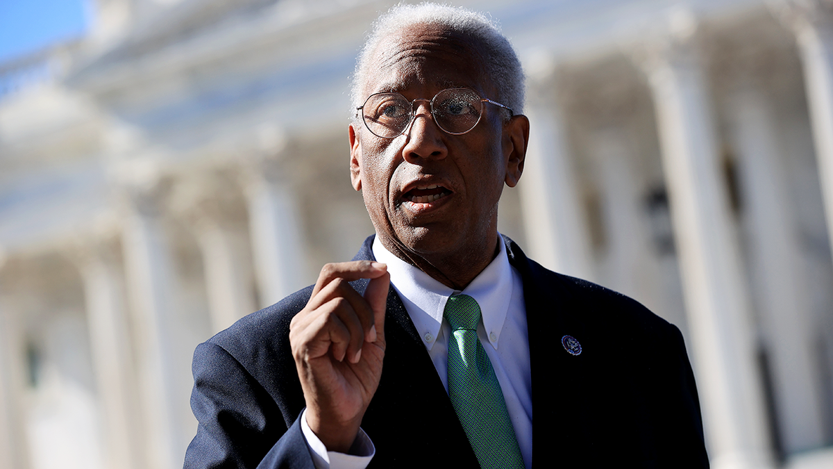 Rep. Donald McEachin (D-VA) speaks during a rally to highlight the efforts of Congressional Democrats to legislate against climate change outside the U.S. Capitol on October 20, 2021, in Washington, DC.