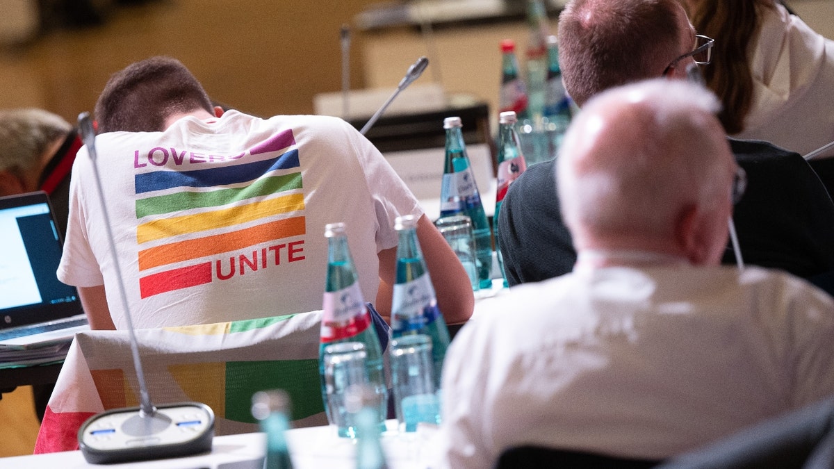 Pride T-shirt at the Fourth Synodal Assembly of the Catholic Church