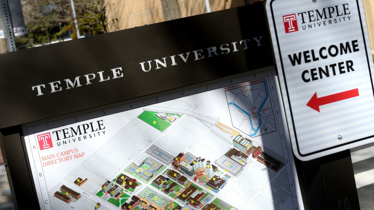 Temple University welcome sign