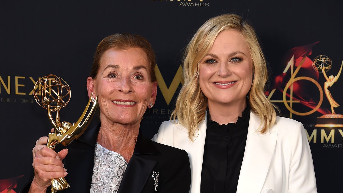 Judy Sheindlin and Amy Poehler at the Emmy Awards